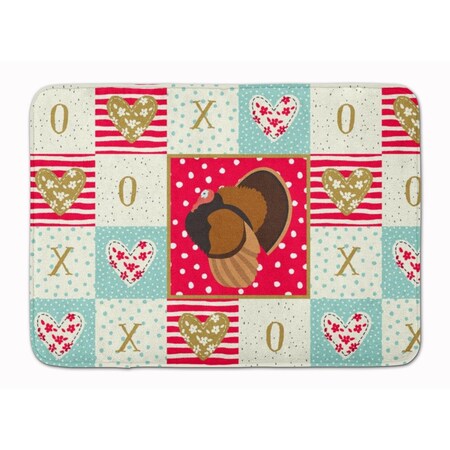 Carolines Treasures 19 x 27 in. Bronze Turkey Love Machine Washable Memory Foam Mat CK5413RUG